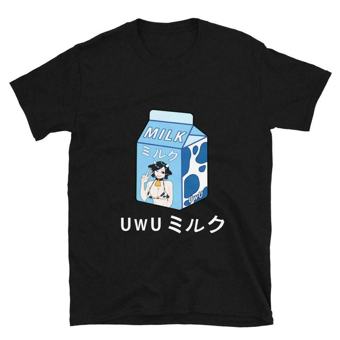 Uwu Camiseta de leche Hentai, Anime japonés, chica de vaca, Moo, cartón,  Unisex|Camisetas| - AliExpress