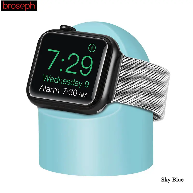 Sky Blue Подставка для зарядного устройства силиконовый держатель для док-станции для Apple Watch 4 3 2 1 38 мм 42 мм 40 мм 44 мм Подставка для зарядки смарт-кронштейн для часов держатель - Цвет: Sky Blue