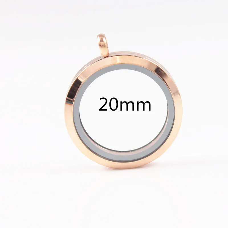 Rose gold 20mm Прямая поставка! Круглое серебристое однотонные твист закручивающийся плавающий кулон 316L неоднородная нержавеющая сталь памяти стеклянный медальон для Для женщин - Окраска металла: Rose gold 20mm