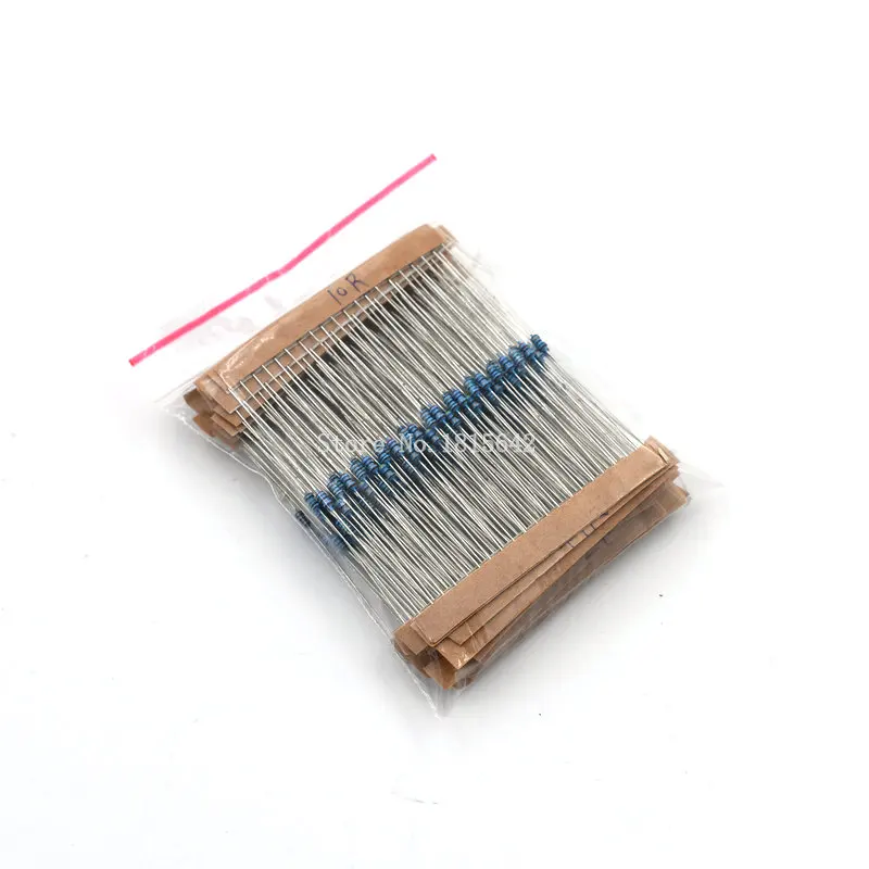Carbon Film Resistor Kit 300PCS 1/6W & 1/8W 1% Metal Film Resistor Kit 10 ohm-1M ohm Color Ring Resistance 10R-1MR Resistor Assorted Set 30 Values