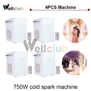 

4pcs 750W Cold Spark Machine DMX Remote Control Fountain 5m Height Fireworks Wedding Low Smoke Sparkly Machine