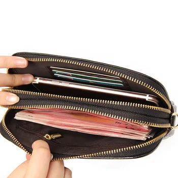 

Cowhide ladies leather double-layer simple clutch bag lychee pattern single shoulder messenger bag small square bag