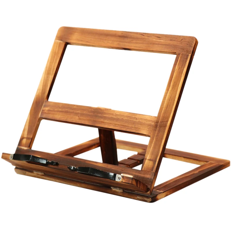 

HHO-Foldable Recipe Book Stand,Wooden Frame Reading Bookshelf,Tablet Pc Support Stand