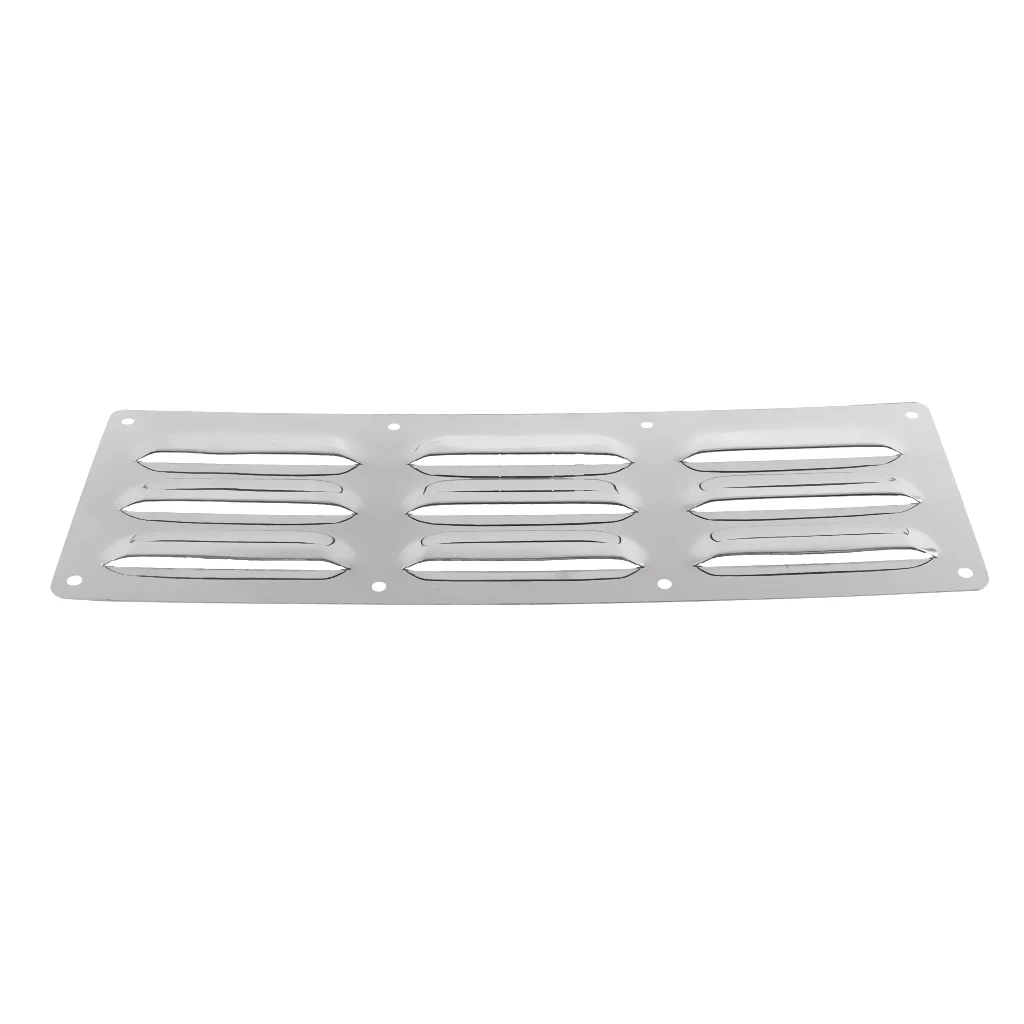 2pcs Louvered Air Grilles, Boat Marine Airflow Vent Grill Replacement Part for RV Caravan - Stainless Steel (Silver)