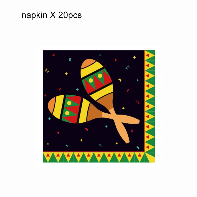 NapkinMM021 Мексиканские вечерние украшения Cinco De Mayo вечерние Воздушные Шары Висячие свисающие вечерние одноразовые наборы посуды товары для дня рождения - Цвет: NapkinMM021