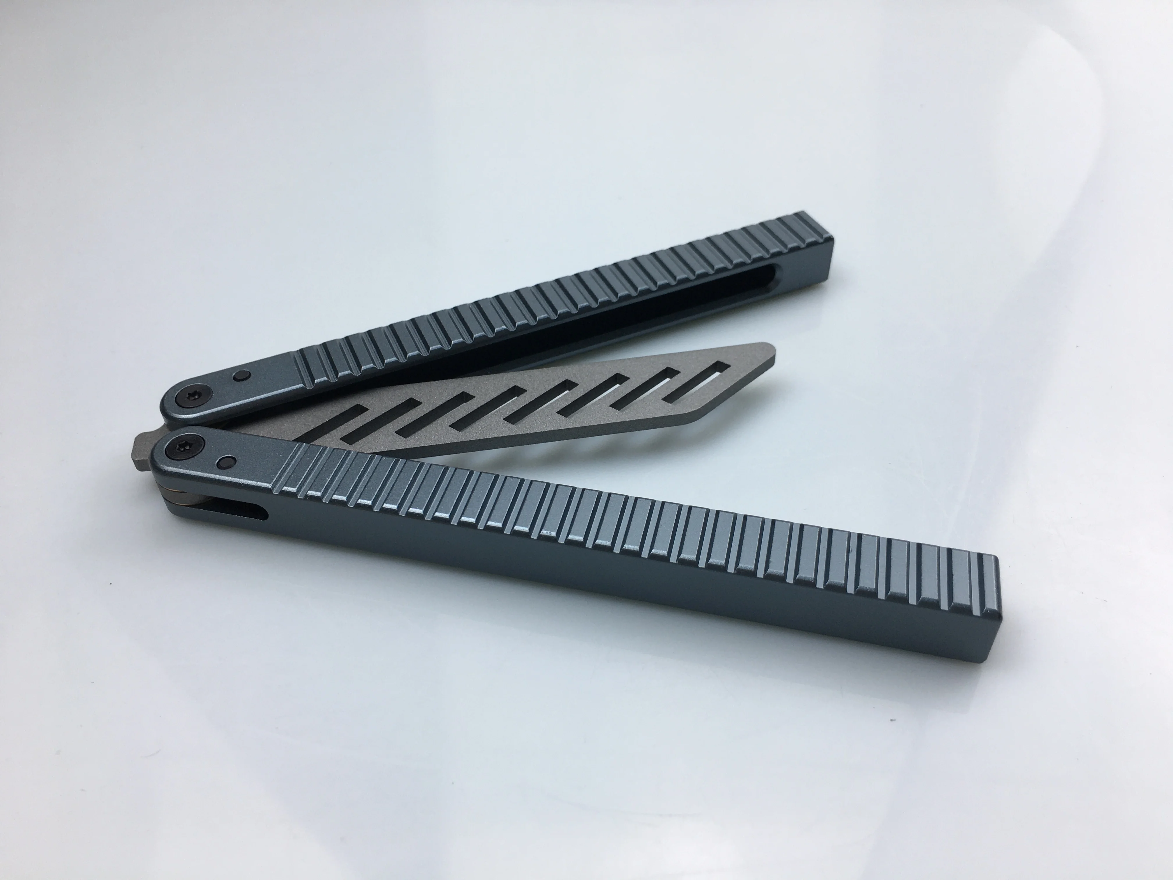Clear Inventory Butterfly Trainer Knife Blade 420 steel Handle Not Sharp Camping Hunting Pocket | Дом и сад