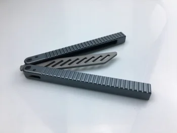 

Clear Inventory Butterfly Trainer Knife Blade 420 steel Handle Knife Not Sharp Camping Hunting Knife Pocket Knife