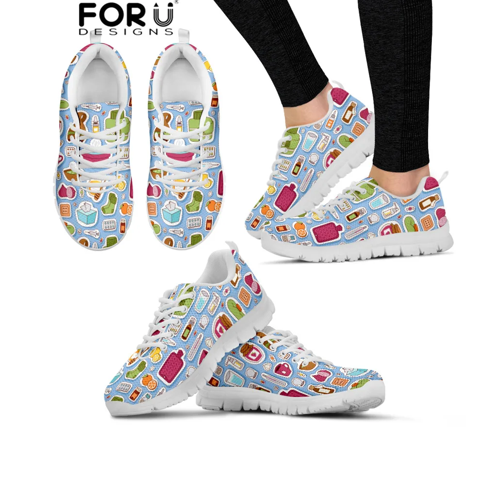 FORUDESIGNS/женские классические кроссовки с рисунком доктора для ухода за больными; женская обувь из вулканизированной кожи; tenis feminino; женская обувь на платформе