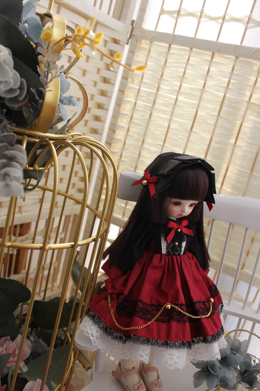 BJD SD кукольная одежда красное вечернее платье Лолита для 1/4 1/6 bjd кукла женская одежда