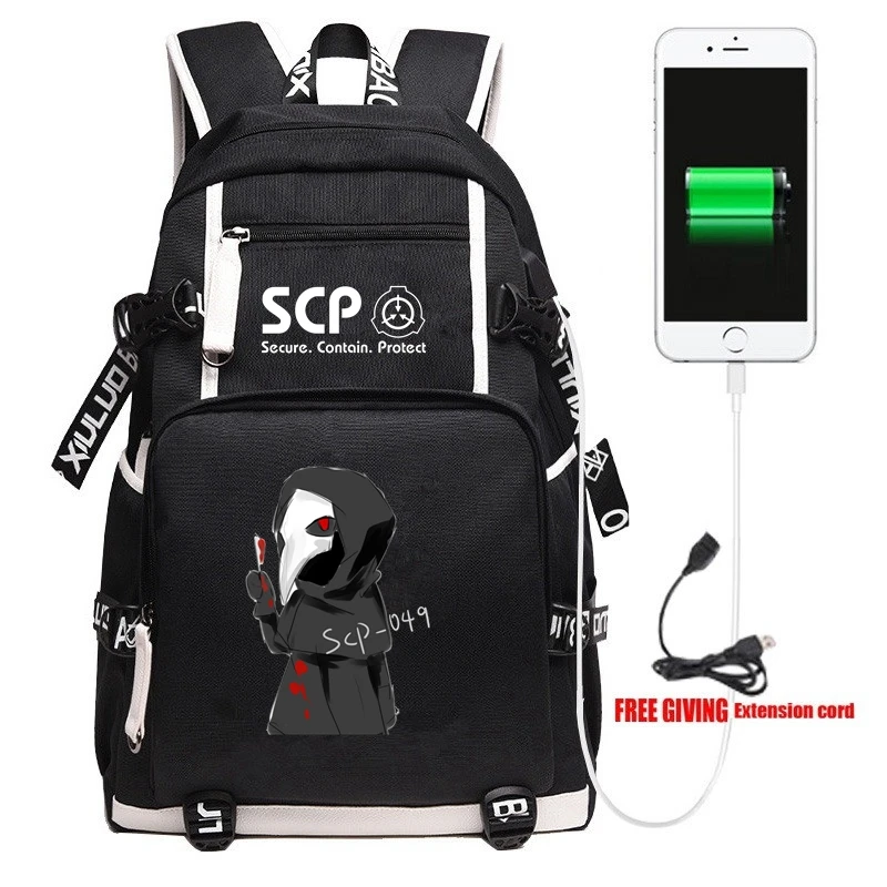 016 SCP специальные процедуры удержания основа USB рюкзак путешествия плечо ноутбука сумки косплей дети подростков студентов Bookbag подарок - Цвет: 016