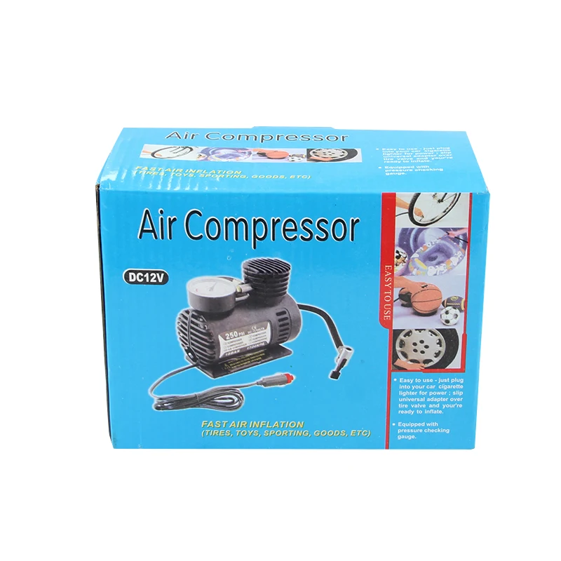 Автомобильный портативный мини компрессор электрический воздушный для мячей 12 В