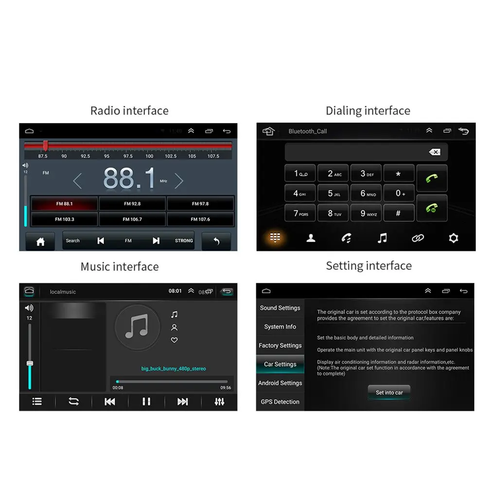 2Din 7 дюймов автомобиля Android 8,1 плеер 4 ядра 1+ 16G автомобильный стерео Gps, Wi-Fi, Беспроводной Mp5 плеер Fm Usb Aux