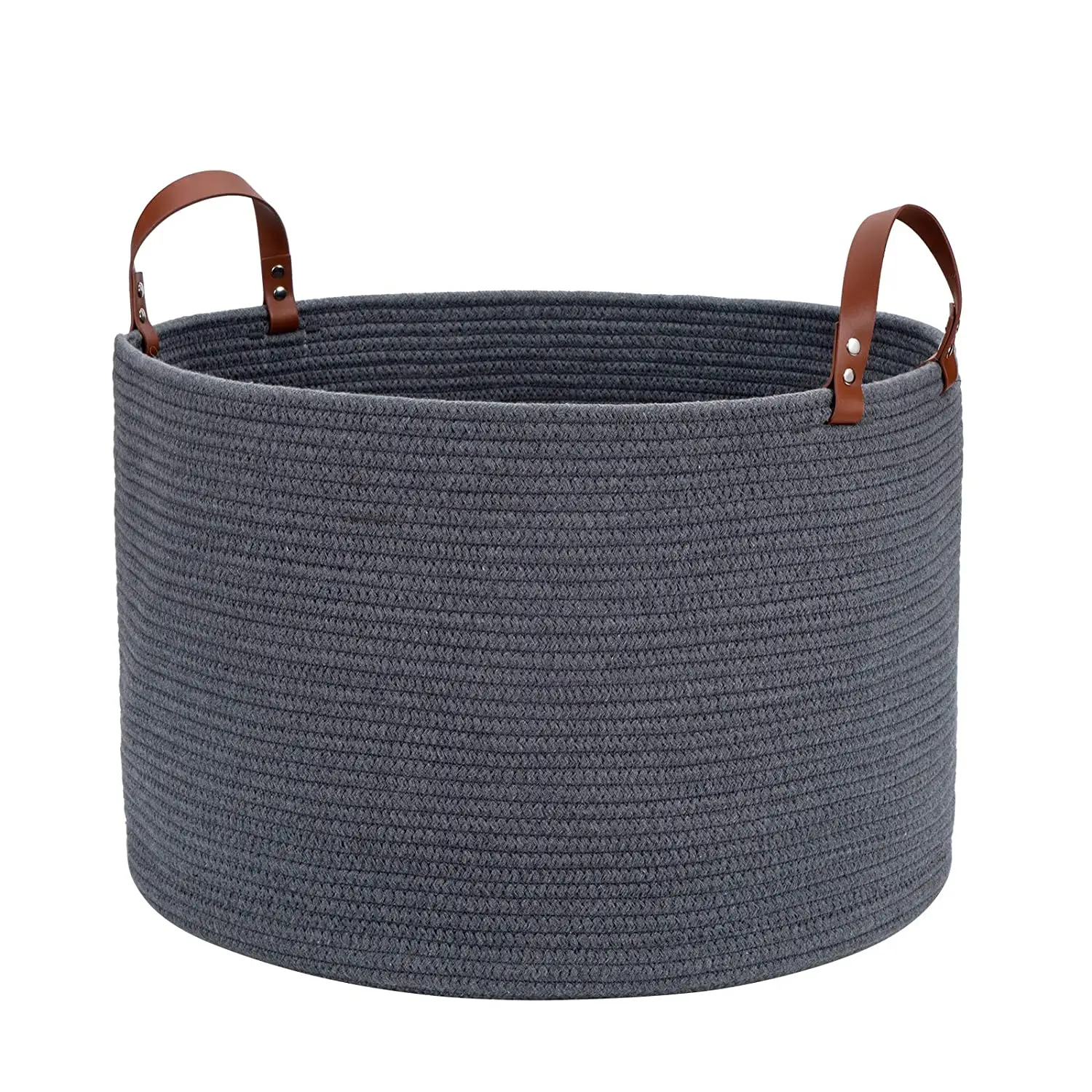 XXXL Gray Bathroom Storage Baskets Woven Rope Basket with Handles Clothes  Hamper