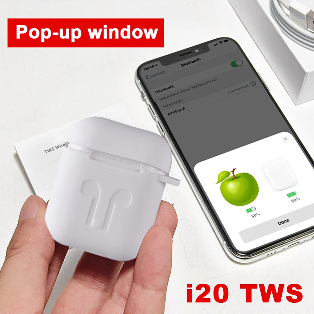 

i20 TWS Pop up Earphones Wireless Bluetooth 5.0 In-Ear Original 1:1 Replica 4D Stereo PK i10 i12 i30 i60 i100 TWS Sport Headsets