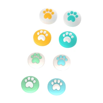 

Silicone Joystick Caps ,Cute Cat Claw Analog Stick Cover for Nintendo Switch Controller 8 Pcs (Yellow+Green+Blue)