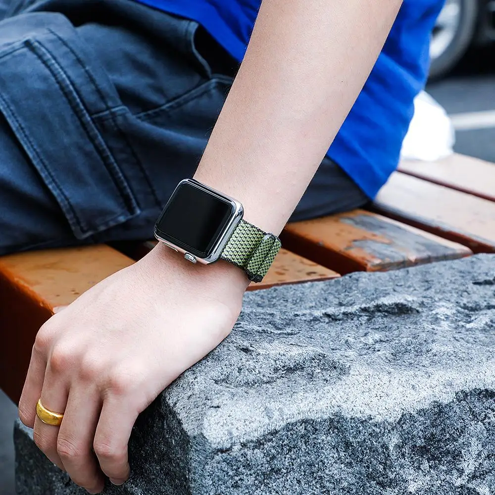 Ремешок Nato для apple watch, ремешок для apple watch 5, 4, 3, ремешок 44 мм, 40 мм, iwatch, ремешок 42 мм, 38 мм, плетеный нейлоновый браслет pulseira correa