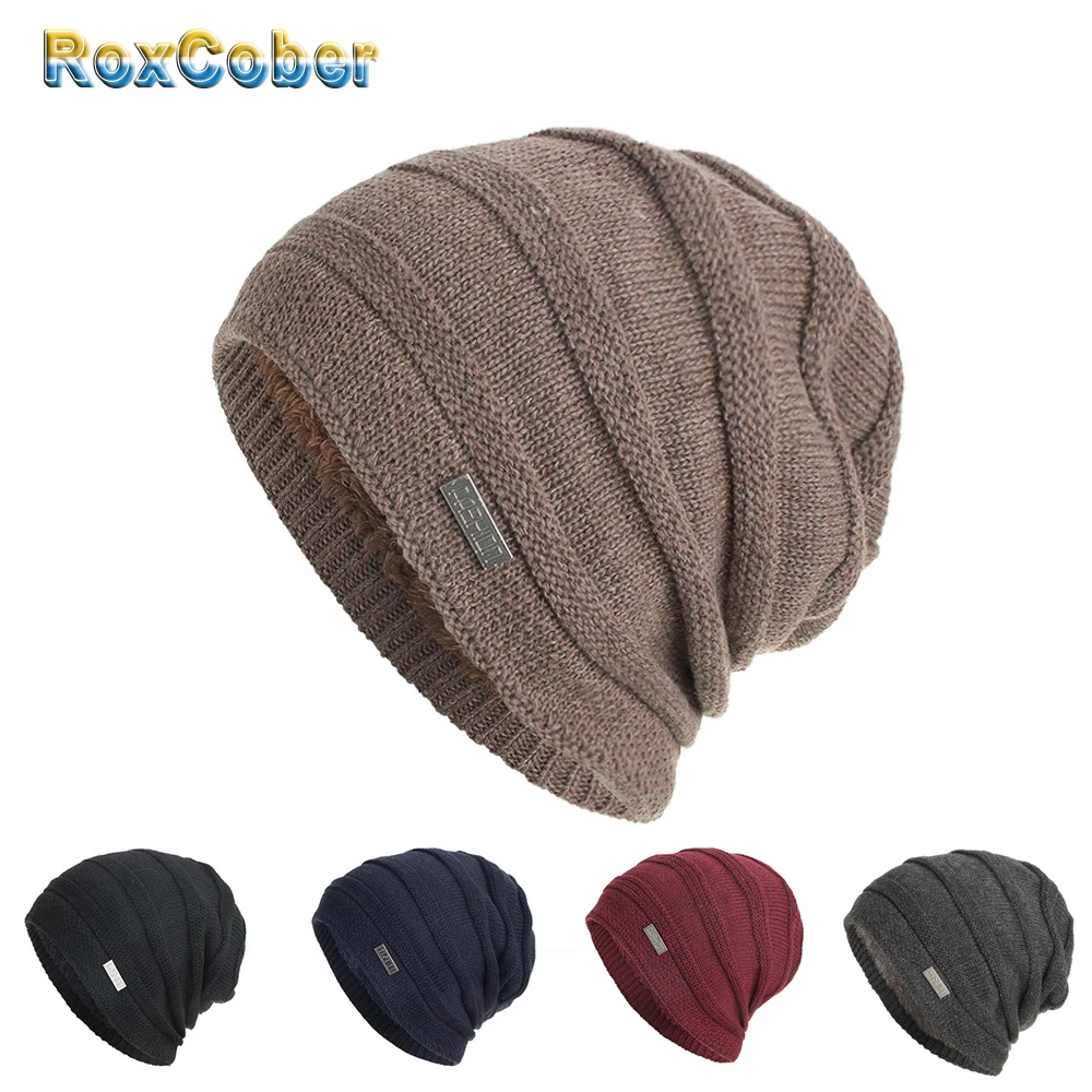 Зимние теплые шапки Skullies Beanies Cap Beanie для мужчин и женщин Мужская шерстяная вязаная