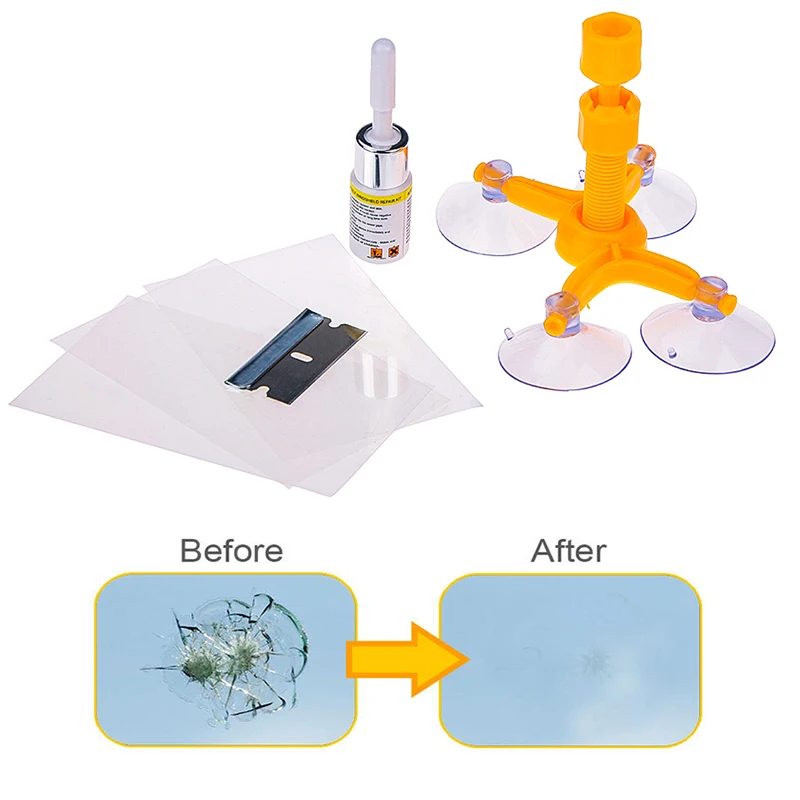 

Windshield Repair Kit Quick Fix Car Cracked Glass Windscreen Repair Tool Kit Resin Sealer DIY Auto Window Screen Polishing