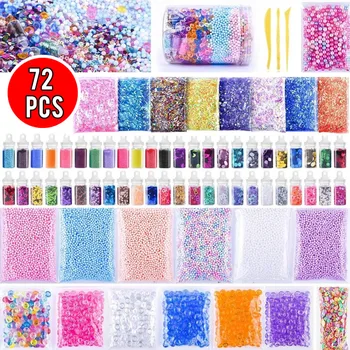 

72 packs Slime Supplies Kit Slime Stuff Charm Include Foam Balls Fishbowl Beads for DIY Crafts Party Decorations Slime Making