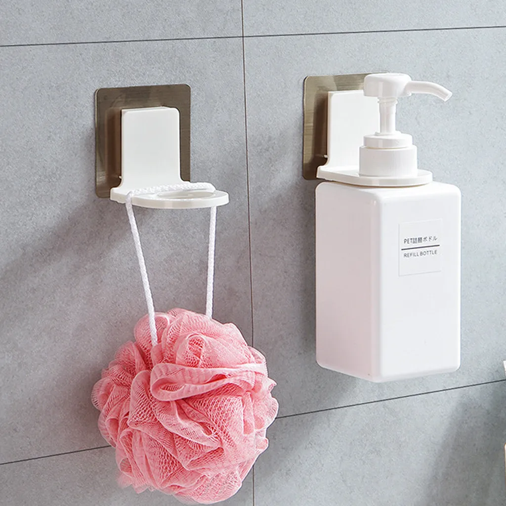 Strong Suction Cup Shower Gel Shampoo Bathroom Wall Mounted Rack Hooks