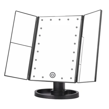 

Makeup Mirror 22 Vanity Light Magnifying 3 Floding Countertop Touch Screen Cosmetic 1X/2X/3X/10X Magnifier Small Mirror