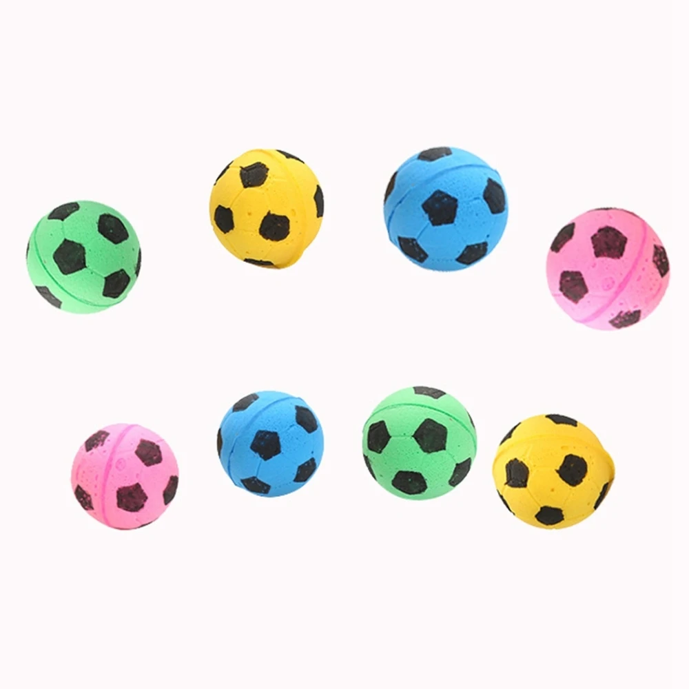 4pcs Cat Toy Ball Interactive Cat Toys Play Chewing Scratch Natural Foam Sponge Football Training Pet Supplies