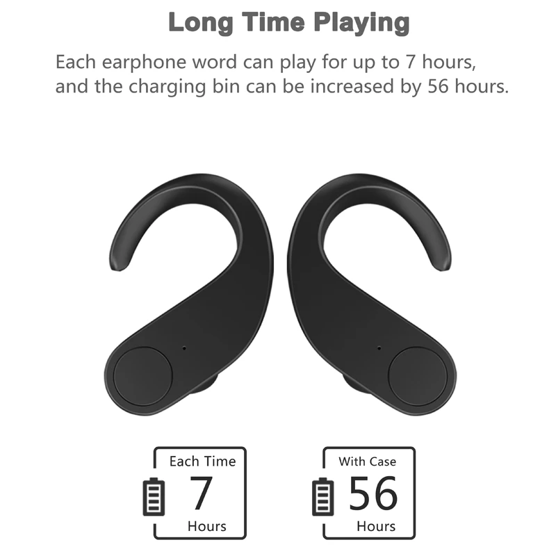 Caletop, настоящие беспроводные наушники, TWS, спортивные, Bluetooth, наушники с ушным крюком, наушники IPX5, водонепроницаемые, для iphone, для Xiaomi, наушники