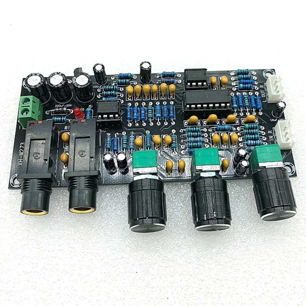 XH-M273 PT2399 цифровые микрофонные усилители доска реверберации караоке реверберации NE5532 Предварительный усилитель тон доска