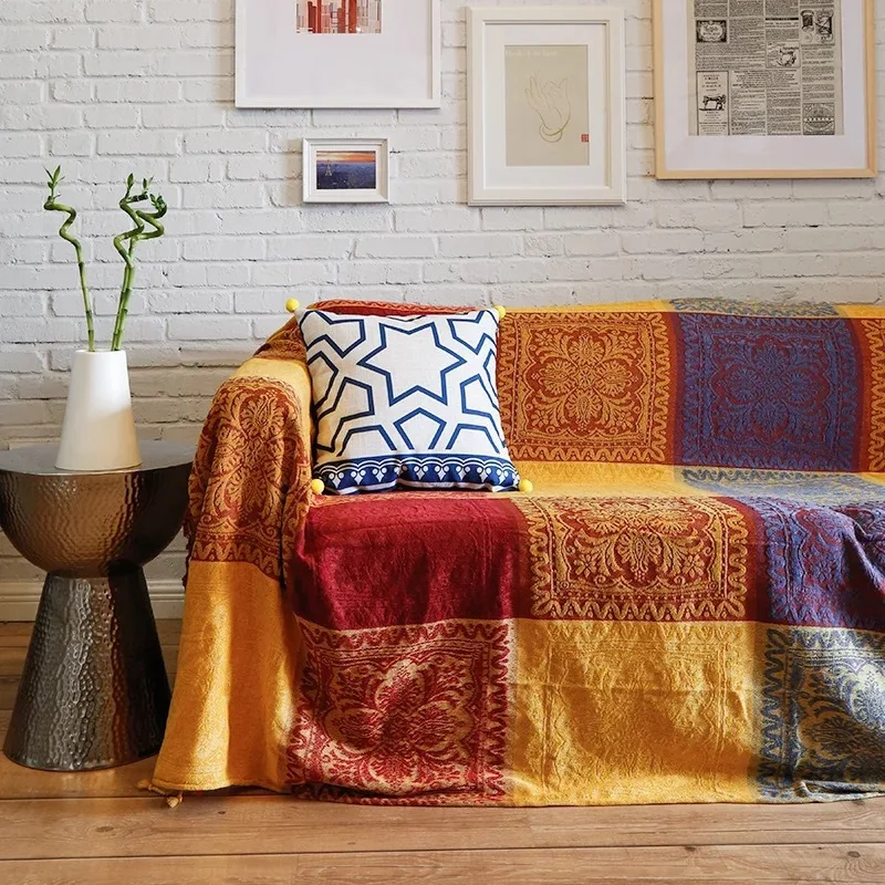 

11 colors Colorful Bohemian Chenille Plaids Blanket Sofa Decorative Throws on Sofa/Bed large Cobertor Blanket With Tassel T176