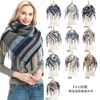 

Winter Scarf For Women Pashmina Lady Shawls Foulard Headband Tassel Square Winter Scarves Warm Female Wraps Bandana