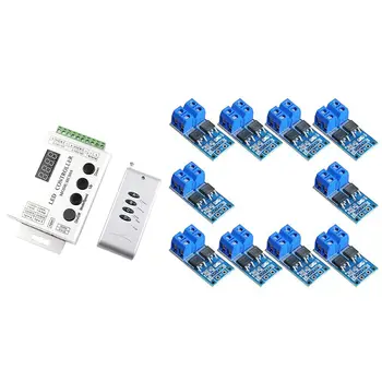 

10x DC5-36V 15A 400W Dual High-Power MOS Transistor Module & 1x HC008 Keys RGB Led Pixel Controller Programmable Control