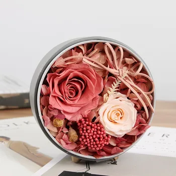 

DIY Eternal Flower Gift Box Vertical Innovation Leather Box Rose Eternal Flower Gift Box Concise Euquisite Flowers