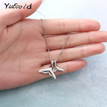 

Couple Dolphin Whale Tail Choker Necklace Fashion Stainless Steel Short Collarbone Chain Necklace For Women Pendant Jewelry Gift