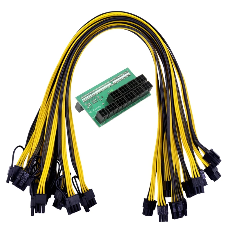 64 Pin Мощность модуль 10X6Pin 9X6Pin коммутационная плата с 6 18AWG кабель для HP 1200W 750 Вт PSU GPU