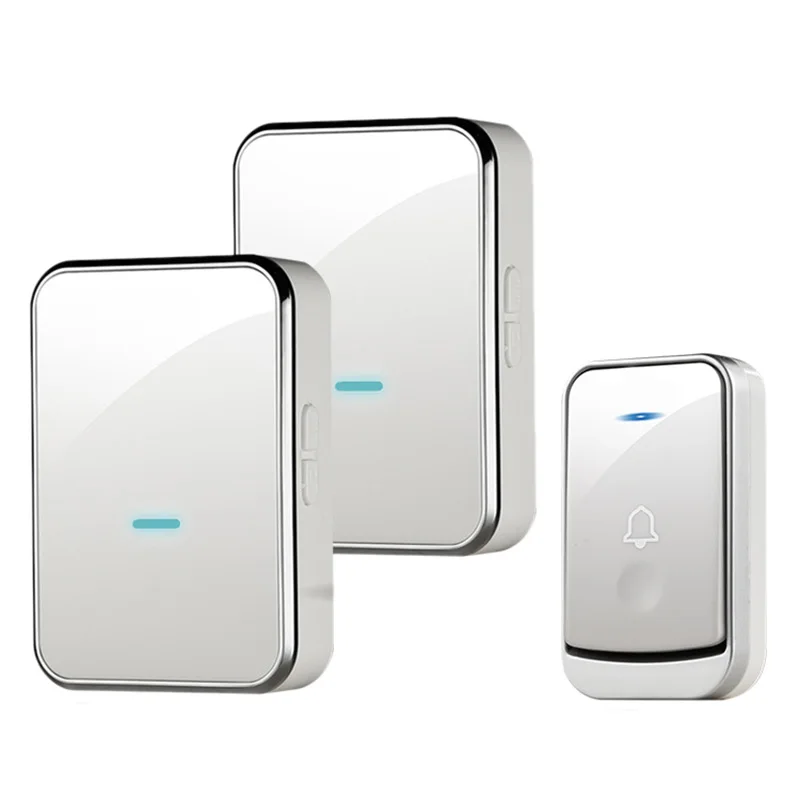 

Waterproof Doorbell Intelligent Wireless Doorbell 200M Remote Smart Door Bell 45 Chimes 1 Emitter 2 Receiver(Us Plug)