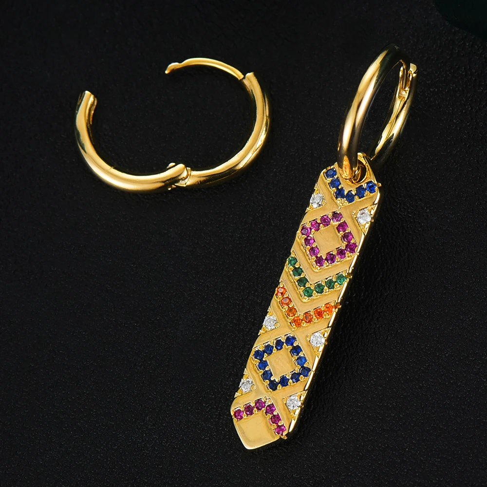 

GODKI Jimbora Shiny Asymmetric personality Earrings Full Cubic Zirconia Bridal Wedding Women Girl Daily Trend Accessories 2020