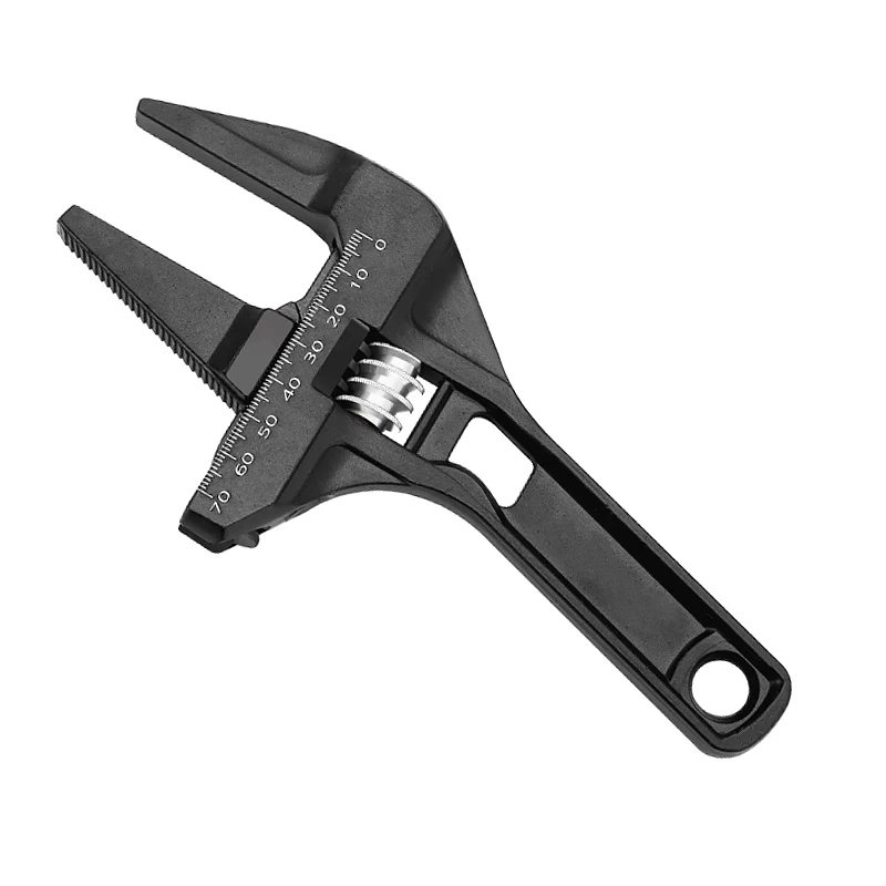 DTBD Multi-function Short Handle Universal Wrench Large Opening Bathroom Pipe Wrench  Adjustable Aluminum Alloy Repair Tool