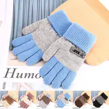 Зимние Детские теплые перчатки, детские вязаные эластичные варежки с героями мультфильмов, эластичные Лоскутные перчатки для мальчиков и девочек