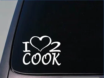 

I heart to cook sticker 8 inch wide vinyl cooking chef decal computer Sticker