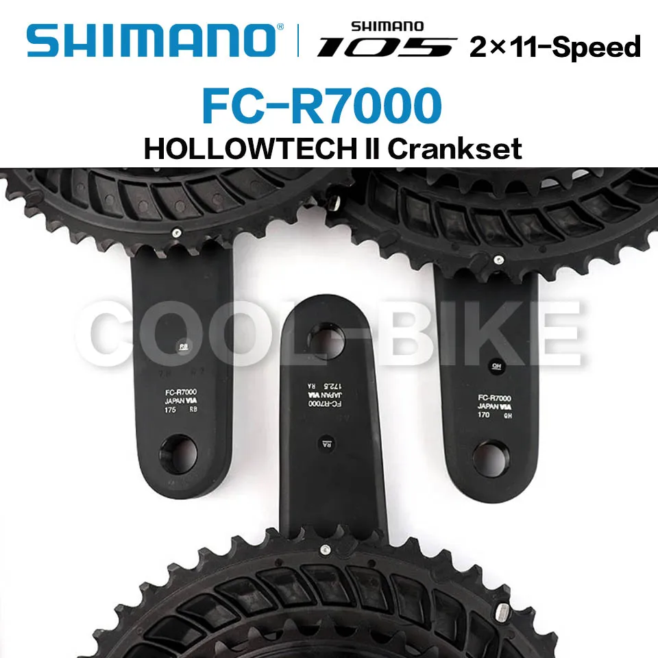 パーツ Shimano 105 FC-R7000 50-34T 172.5 Шатуны Shimano 105 FC-R7000 50x34T Crankset (Black) Черный