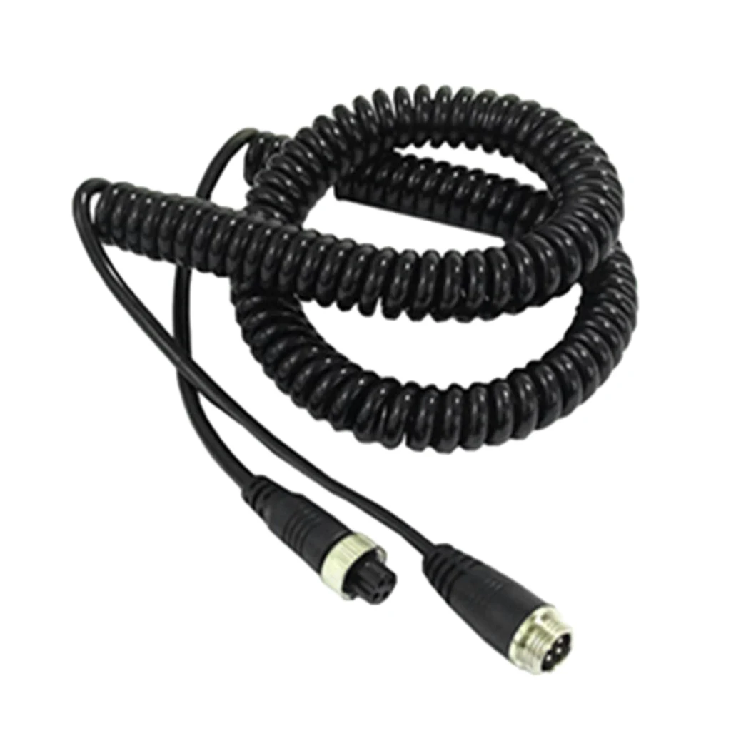 Black 4 Pin Car Video Backup Camera Extension Line Spring Cable Wire 5m