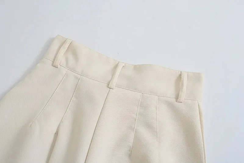 reta calças casuais vintage cintura alta zíper