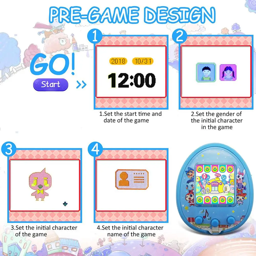 Tamagotchis детские электронные питомцы игрушки Ностальгический питомец в одном виртуальном кибер для домашнего животного игрушка Цифровой HD цветной экран E-Pet