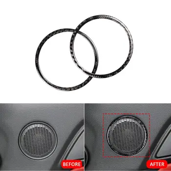 

Carbon Fiber Car Door Speaker Decorative Circle Sticker forFord Mustang 2015-2017 Loudspeaker Trim Car Styling Auto Accessories