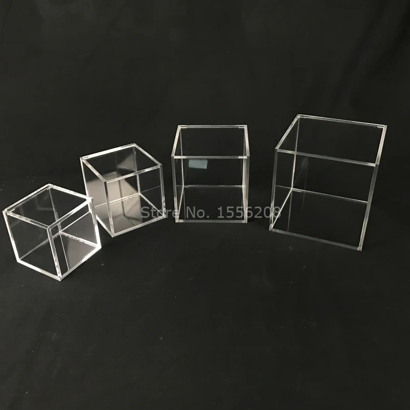 Boîte de Rangement Transparente Polyvalente en Acrylique, Cube Carré Clair,  Vitrine en Plexiglas, Boîtes d'Emballage