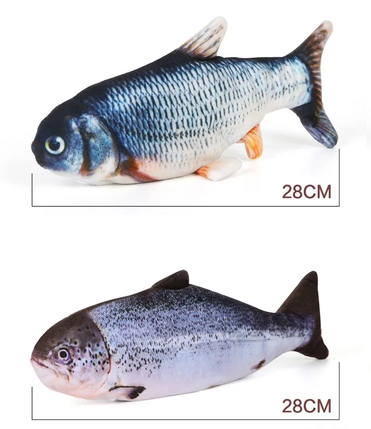 30cm Usb Charging Electric Dancing Moving Floppy Fish For Dog Toys Interactive Cats Dogs Animal Toy Pet Cat Simulation Fish Toy Aliexpress Home Garden