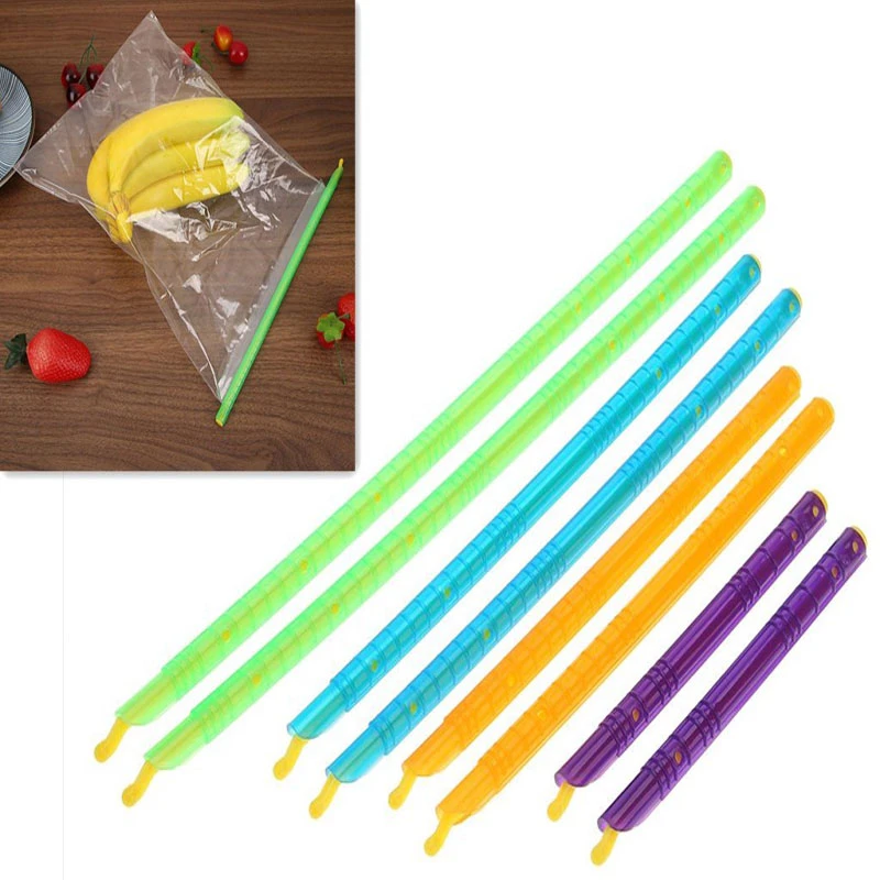 8pcs Plastic Seal Stick Storage Chips Bag Fresh Food Snack Grip Kitchen