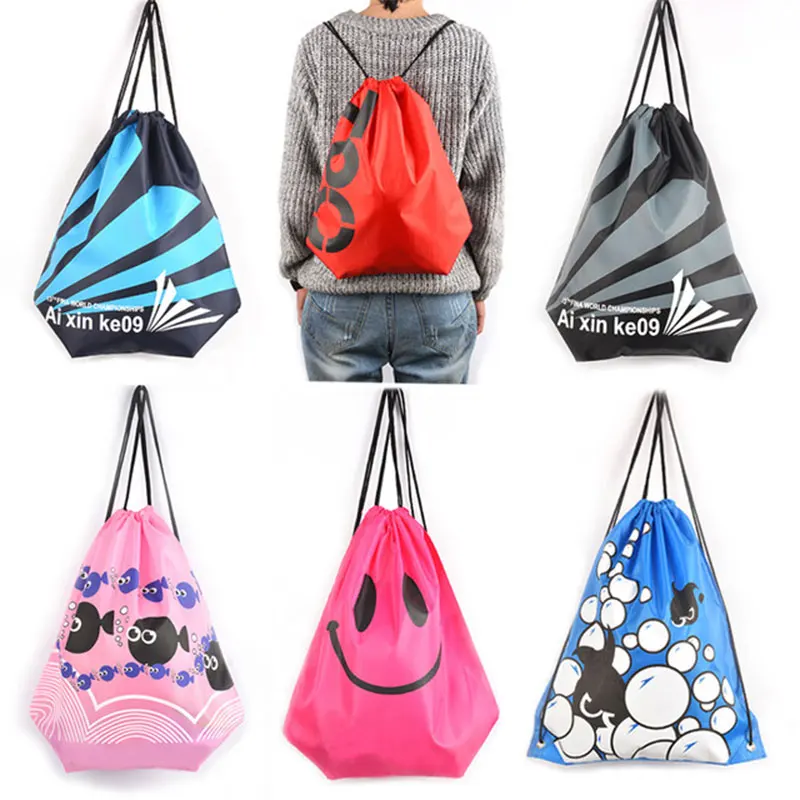 

2019 NEW 4 Colors Waterproof Outdoor Beach Swimming Sports Bag for Shoes Towel Clothes Backpack Shopping Drawstring Beach Bags