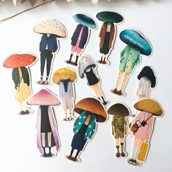 

12Pcs/Pack Cartoon Mushroom Head Person Stickers DIY Craft Scrapbooking Album Journal Happy Planner Decorative Stickers