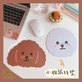 

Self-Made INS South Korea Simple Cartoon Poodle Non-mainstream Mouse Pad Bichon Cute GIRL'S Table Mat Photographic Prop